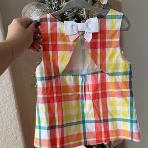 Janie and Jack Multicolor Plaid Top with Bow